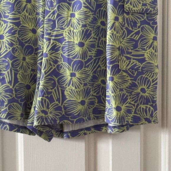 Love Glam Girl Girls Blue and Green Floral Print Elastic Waist Shorts Size Large - Picture 2 of 11